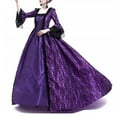 thumbnail image 3 of Summer Plus Size Women's Dress Women Retro Party Princess Cosplay Dress Square Collar Lace Floor Length Dress Purple 18(XXXXXL), 3 of 7