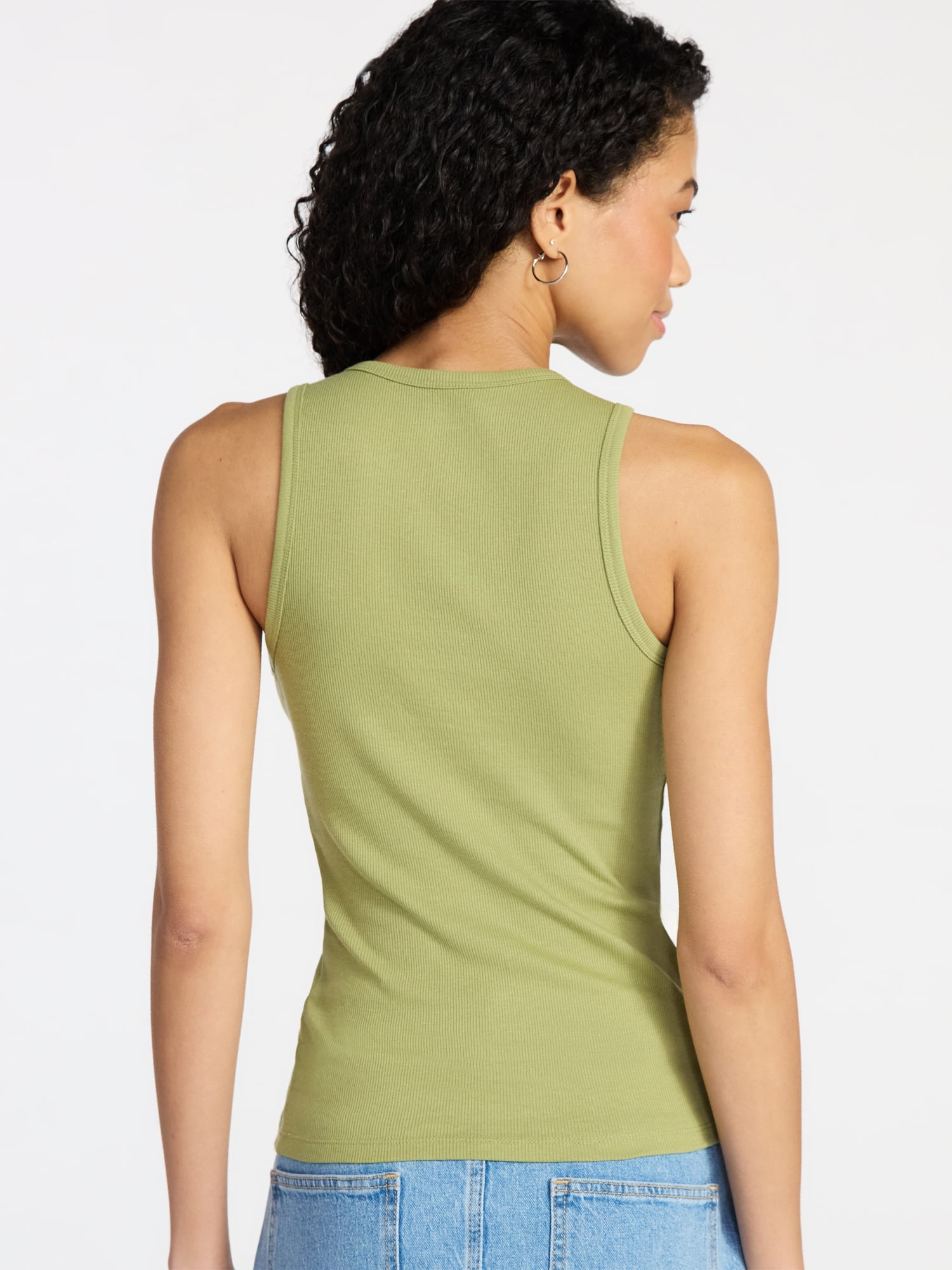 No Boundaries Ribbed High Neck Tank Top, Women's XXS-XXL