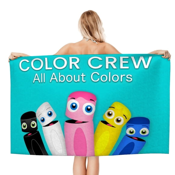BabyFirst Color Crew Toalla de playa de secado rápido con diseño temático, regalo para mujeres y niñas, ideal para cumpleaños, fans, amantes de la música, uso en la playa o al aire libre, 78 × 150 cm