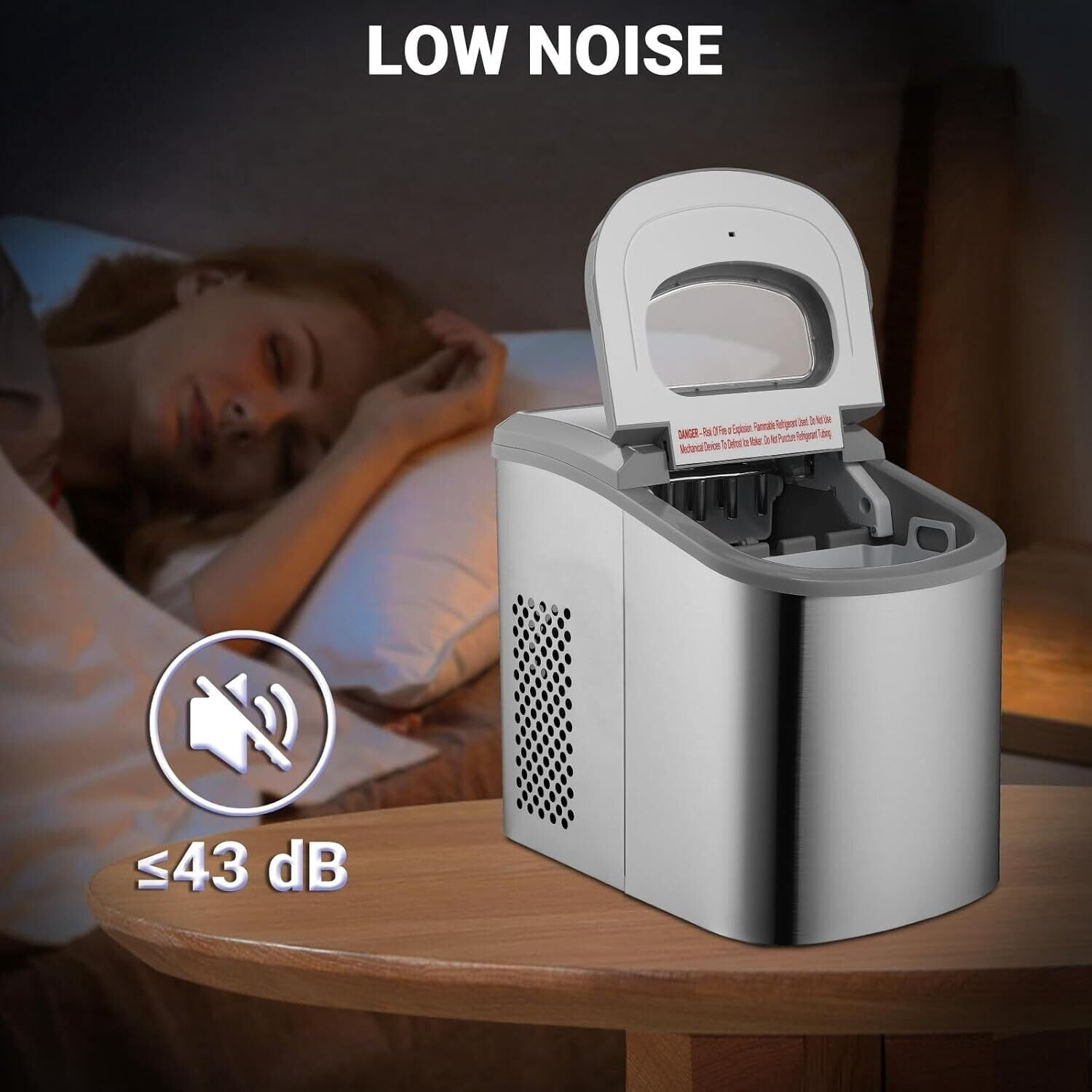 Smad 26Lbs Countertop Ice Maker Bullet-shaped Cube Machine Mini Make