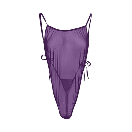Upioiwer Lingerie For Plus Size Women Lingerie For Women Women S 1 Piece Backless Mesh Bodysuit Halter Neck Lace Up Sheer Babydoll Teddy Nightie Lace Up Lingerie Fishing Net Sexy Underwear Sleepwear