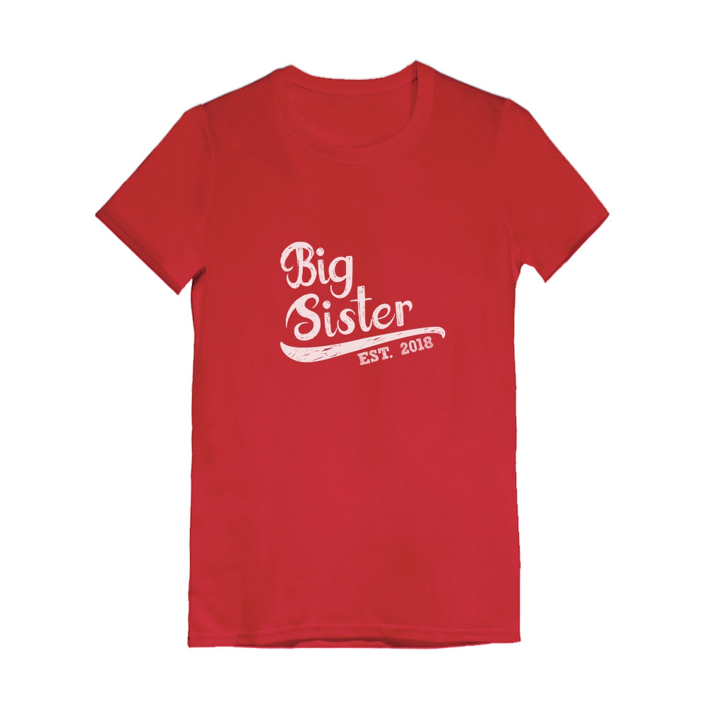 Tstars Girls Big Sister Shirt Big Sister Est 2021 Lovely Best Sister Cute B Day Gifts for Sister Birthday Graphic Tee Sibling Gift Funny Sis Girls Fitted Kids Short Sleeve Child T Shirt - image 1 of 6
