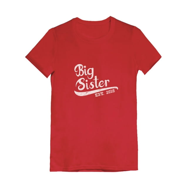 Tstars Girls Big Sister Shirt Big Sister Est 2021 Lovely Best Sister Cute B Day Gifts for Sister Birthday Graphic Tee Sibling Gift Funny Sis Girls Fitted Kids Short Sleeve Child T Shirt