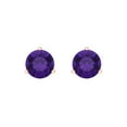 thumbnail image 3 of 2 Ct Round Cut Studs Purple Natural Amethyst 14K Rose Solid Solid Gold Everyday Dainty Earrings Screw Back, 3 of 7