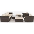 thumbnail image 1 of Santa Rosa 6 Seater Wicker Sectional with Aluminum Frame Multi Brown/Beige, 1 of 29