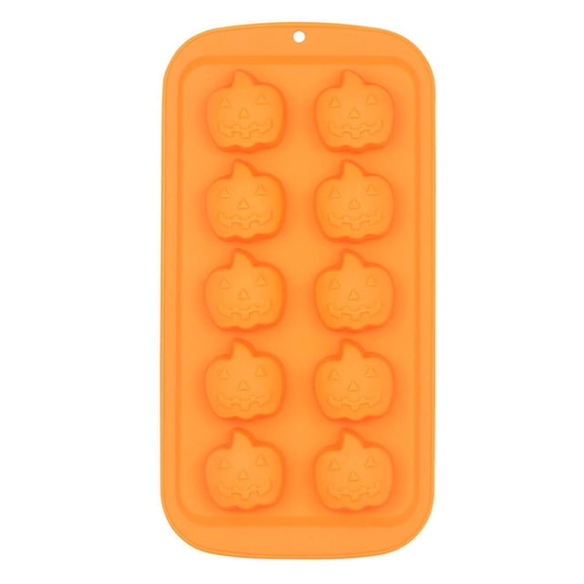 Cubo De Hielo De Calabaza De 10 Rejillas, Molde Para Pastel De Calabaza, Resistente Al Calor, Antiadherente, Molde Para Bandeja De Hielo Para Pasteles, Fácil De Quitar Para Cocina, Refrigerador, Horno Methold HA013247-00