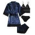 thumbnail image 2 of Womens Soft Pajama Clearance- Silk Satin Bathrobes Lace Sexy Plus Size Robe Sleepwear Blue Size S, 2 of 6