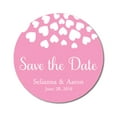 thumbnail image 1 of Darling Souvenir Round 45 Pieces Hearts Save The Date Stickers Wedding Personalized Bride Groom Names And Date Envelope Seals - Light Pink, 1 of 4