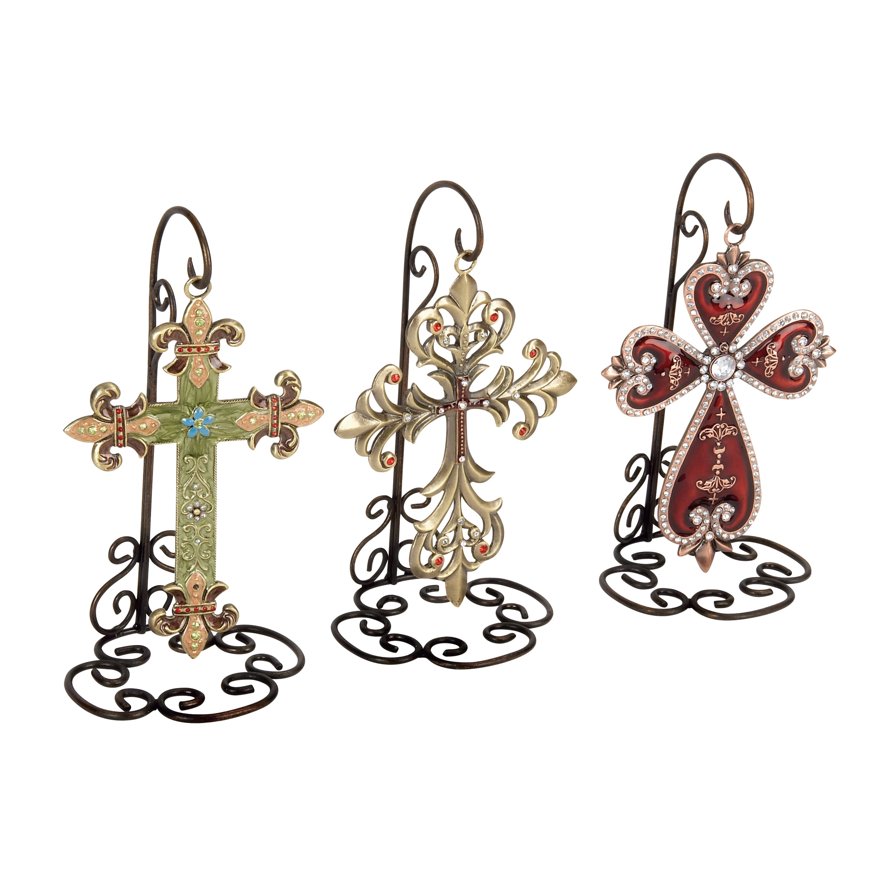 DecMode 7W, 30H Metal French Country Sculpture, White, 1-Piece 