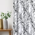 thumbnail image 3 of Decoultimatex Tree Branch Blackout Window Curtain Panels Black White Thermal Insulated Drapes for Bedroom Living Room, Back Tab, 52"x 84"x 2, 3 of 6