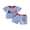 Blue, variant on BemeyourBBs Toddler Baby Boy Girl 4th of July Outfit Patriotic Independent Day Summer Clothes Fourth of July Popsicle Embroidery Waffled Striped Short Sleeve T Shirt Tops and Pockets Shorts 2Pcs Set