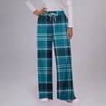 thumbnail image 2 of Wyobmus Women's Plaid Pajama Pants Casual Drawstring Athletic Pants Comfy Lounge Sleep Pj Bottoms Navy, 2 of 5