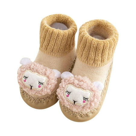 

LUOGENLI Baby Shoes Size 5 Wide Autumn and Winter Boys and Girls Children Socks Shoes Non Indoor Floor Baby Sports Shoes Warm and Comfortable Plush Animal Shape Baby Shoes Size 5 11