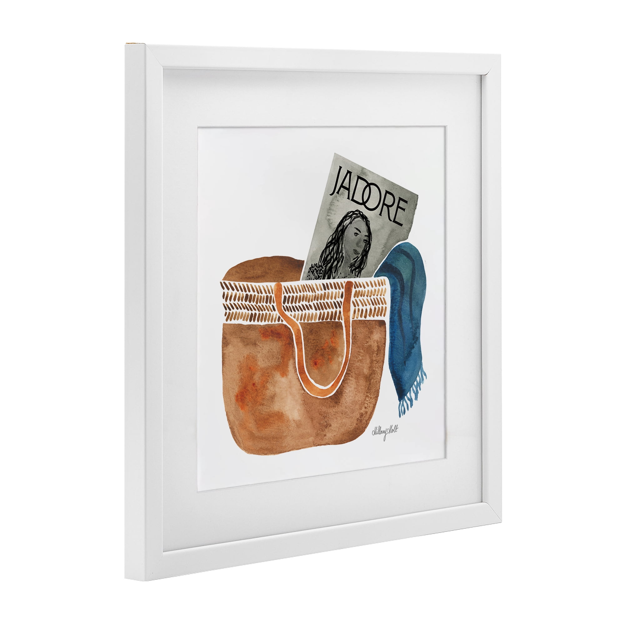 Stupell Industries Tote & Fashion Magazine White Framed Print Under Glass, design by Hillary Holt