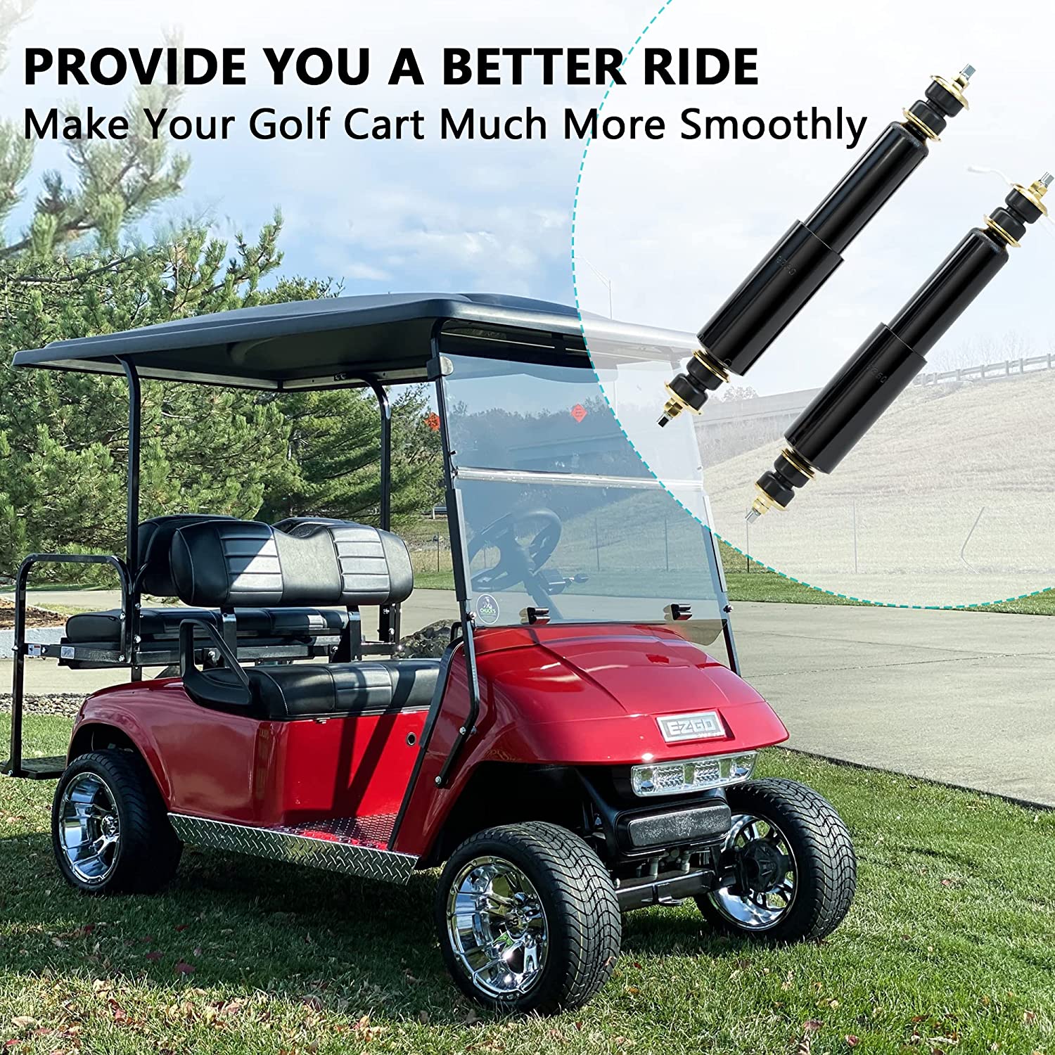 10L0L Golf Cart Shocks Absorber Front Rear for EZGO TXT 1994-up 70928-G01 , 2 PCS