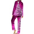 thumbnail image 7 of Feancey Women's Two Piece Pajama Set 2024 Fashion Christmas Tree Print Sleepwear Sets Casual Loose Button Down Pjs with Lounge Pants Deal of The Day Multicolor XXL, 7 of 7