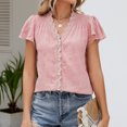 thumbnail image 3 of Mittory Womens Summer Tops Trendy Short Sleeve Shirts Spring Clothes V Neck Tshirts Fashion Blouses Casual Tunics, 3 of 6