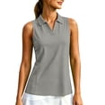 thumbnail image 2 of Yourumao Women's Athletic Tank Tops Lapel Collar V Neck Golf Tanks Loose Casual Sleeveless Tunics for Summer Activewear, 2 of 9