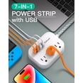 thumbnail image 2 of Power Strip Mifaso 7 en 1 con puertos USB, 3 salidas AC, cable de 5 pies, 2 of 8