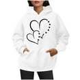 thumbnail image 6 of BVOFAR Women's Cute Heart Print Hooded Sweatshirts Fall Fleece Hoodies Casual Long Sleeve Pullovers Drawstring Tops with Pockets, 6 of 6