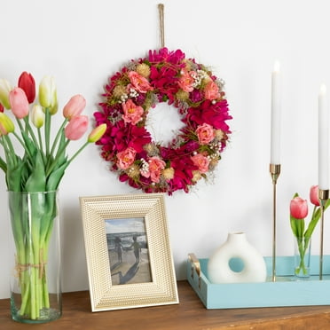 Northlight Mixed Floral and Berries Artificial Spring Wreath - 12.5"