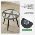 thumbnail image 5 of SHOUFTW 3 Piece Outdoor Patio Furniture Set, Wicker Bistro Chairs with Glass Top Table for Apartment Balcony, Small Backyard, Porch and Deck, Grey, 5 of 8