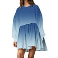 thumbnail image 1 of EQWLJWE Robes Chandails pour Femmes 2023 Mode Chandail Décontracté Surdimensionné pour Femmes Couleur Dégradée Robe à Manches Longues Col Rond Robes Mini Patchwork pour Dames en Liquidation Robes d'Automne pour Femmes 2023, 1 of 6
