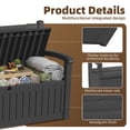 thumbnail image 6 of fazzn 80 Gallon Storage Bench Deck Box for Patio Storage, Front Porch Decor, and Outdoor Seating – Perfect for Storing Garden Tools and Pool Floats (Black ), 6 of 8