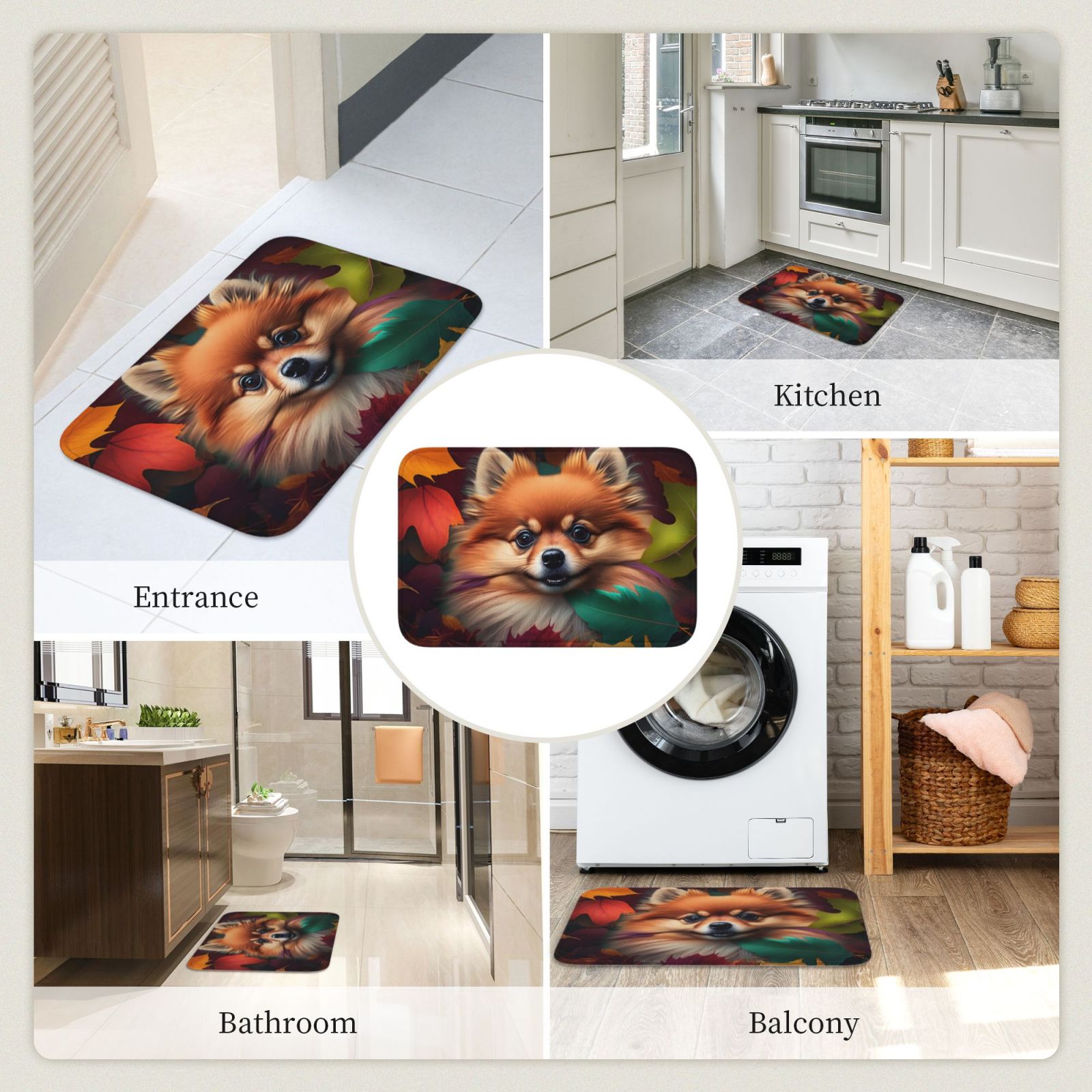 Vsdgher Colorful Leaf Chihuahua Hem Mat 40x60 - Multipurpose Doormat for Indoor & Outdoor Use - Welcome Your Guests with our Entrance Mat
