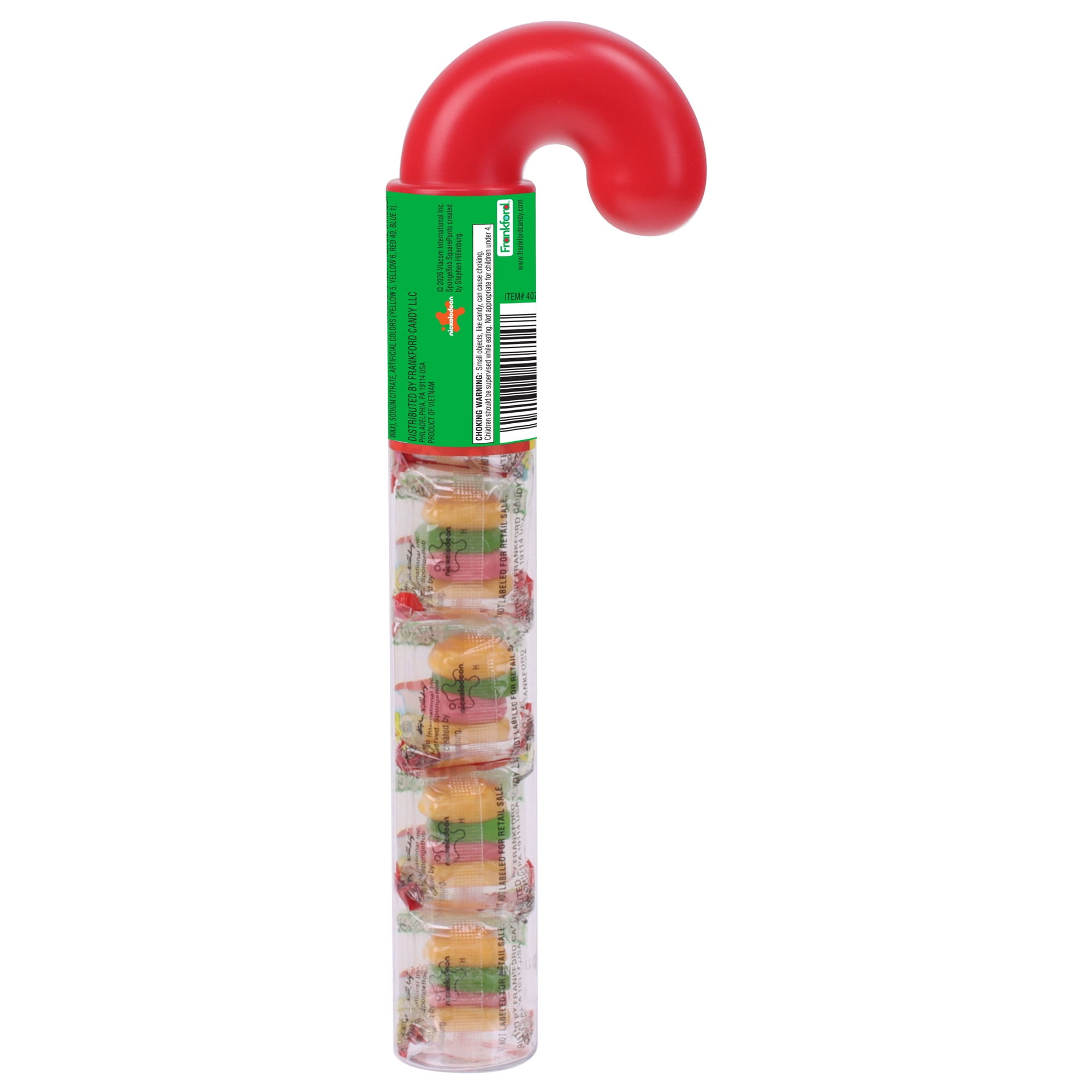(3 pack) Frankford SpongeBob SquarePants Krabby Patties Original Flavor Gummy Candy Tube, Christmas, 1.6 oz