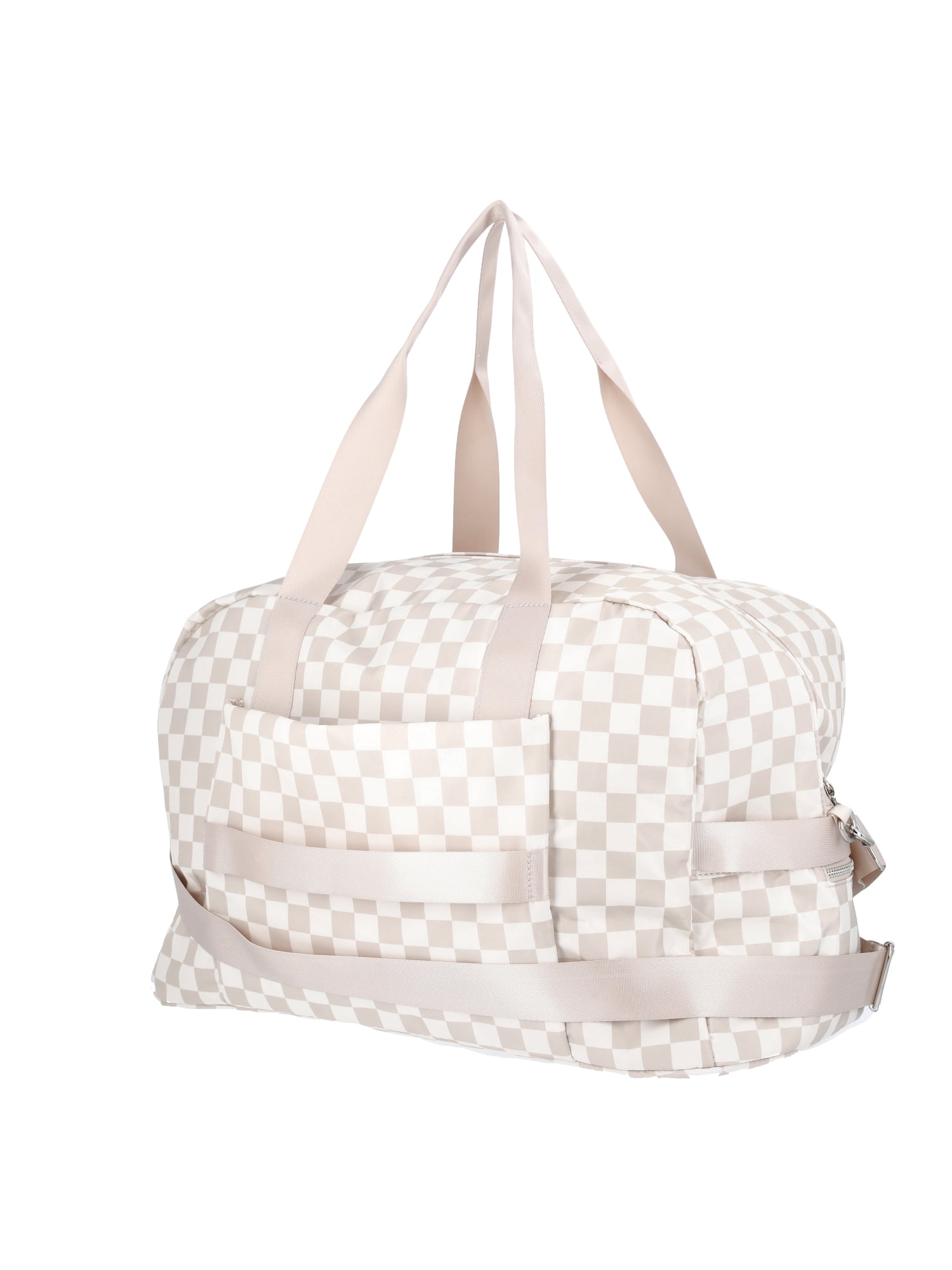 No Boundaries Women's Dome Weekender Bag, Tan Checker