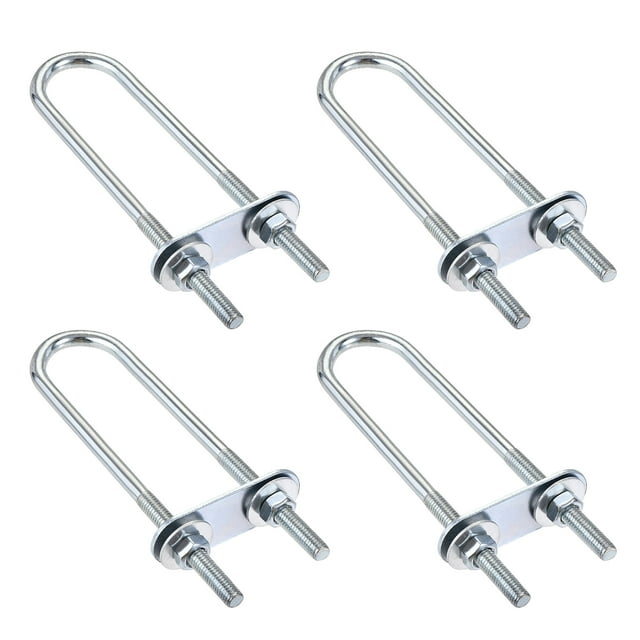 Unique Bargains 23mm Inner Width 120mm Length Round U-Bolt Steel M6 4 Sets