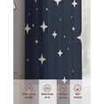 thumbnail image 5 of Navy Blue Starry Night Sheer Curtains 2 Panels Set Stars Moon Blue Simple Style Sheer Window Curtains Light Filtering Rod Pocket Voile Drapes for Bedroom Living Room 52"x54", 5 of 8