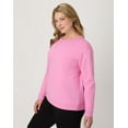 thumbnail image 2 of Hanes EcoSmart Women's Fleece Sweatshirt, V-Notch Spirited Pink L, 2 of 10