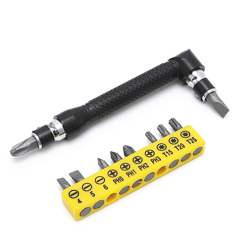 10 in 1 Socket Screwdriver L-shaped Angle Heads Twin Wrench Driver Torx Flat Hot 