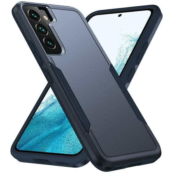 AIOVETEAB Defender Case Designed for Samsung Galaxy S22 case, Heavy Duty Shockproof Rugged Protective Bumper Cover for Samsung Galaxy S22 (Blue)