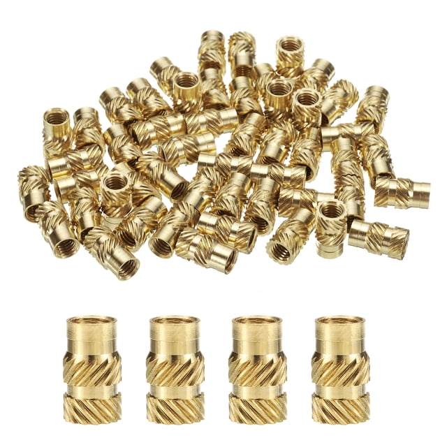Uxcell 30 Pack M5 Threaded Inserts Brass Heat Set Insert M5x12mm, OD 7mm Knurled Insert Nuts