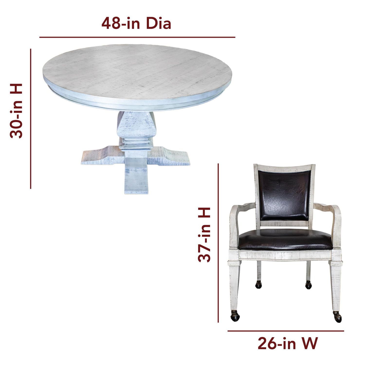 Table à manger et pour le poker Montecito avec quatre chaises
