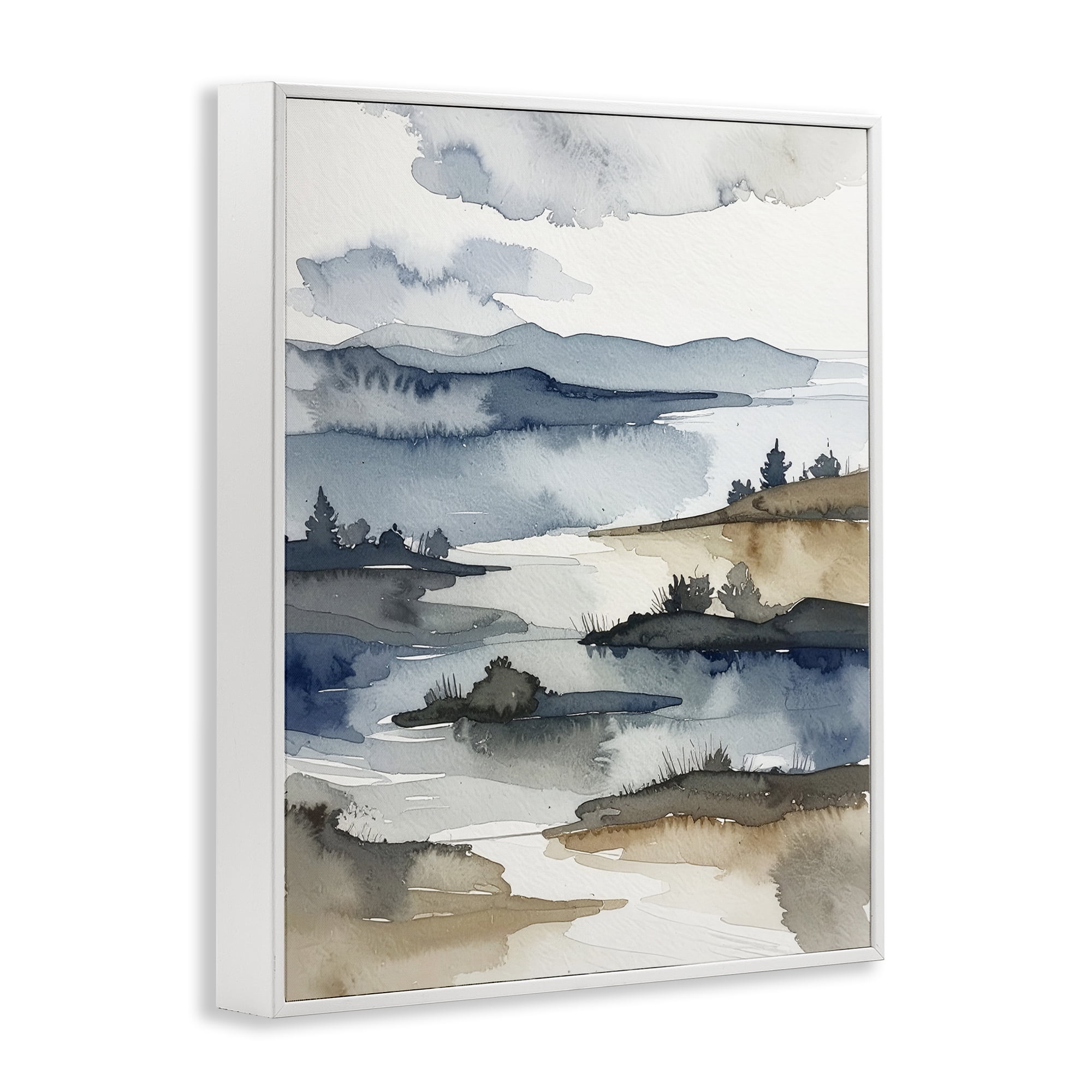 Stupell Industries The Flow Of Water White Framed Giclee Art, design by Alonza Saunders