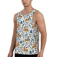 thumbnail image 2 of Pofeuu winter Scarf deer Print Men's Workout Tank Tops Sleeveless Muscle Gym Shirt Quick Dry-3X-Large, 2 of 7