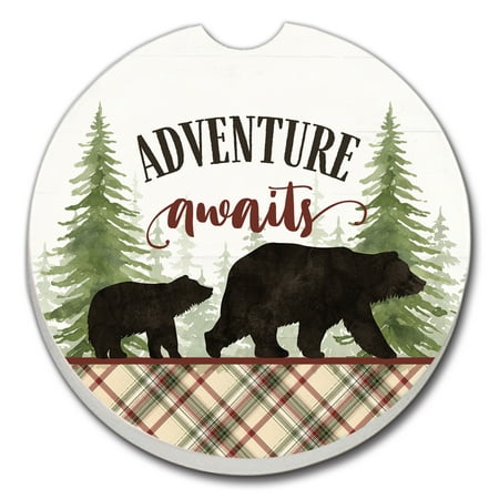 

CounterArt Adventure Awaits 1 Pack Absorbent Stone Coaster for Vehicle Cup Holder 2.6” Diameter