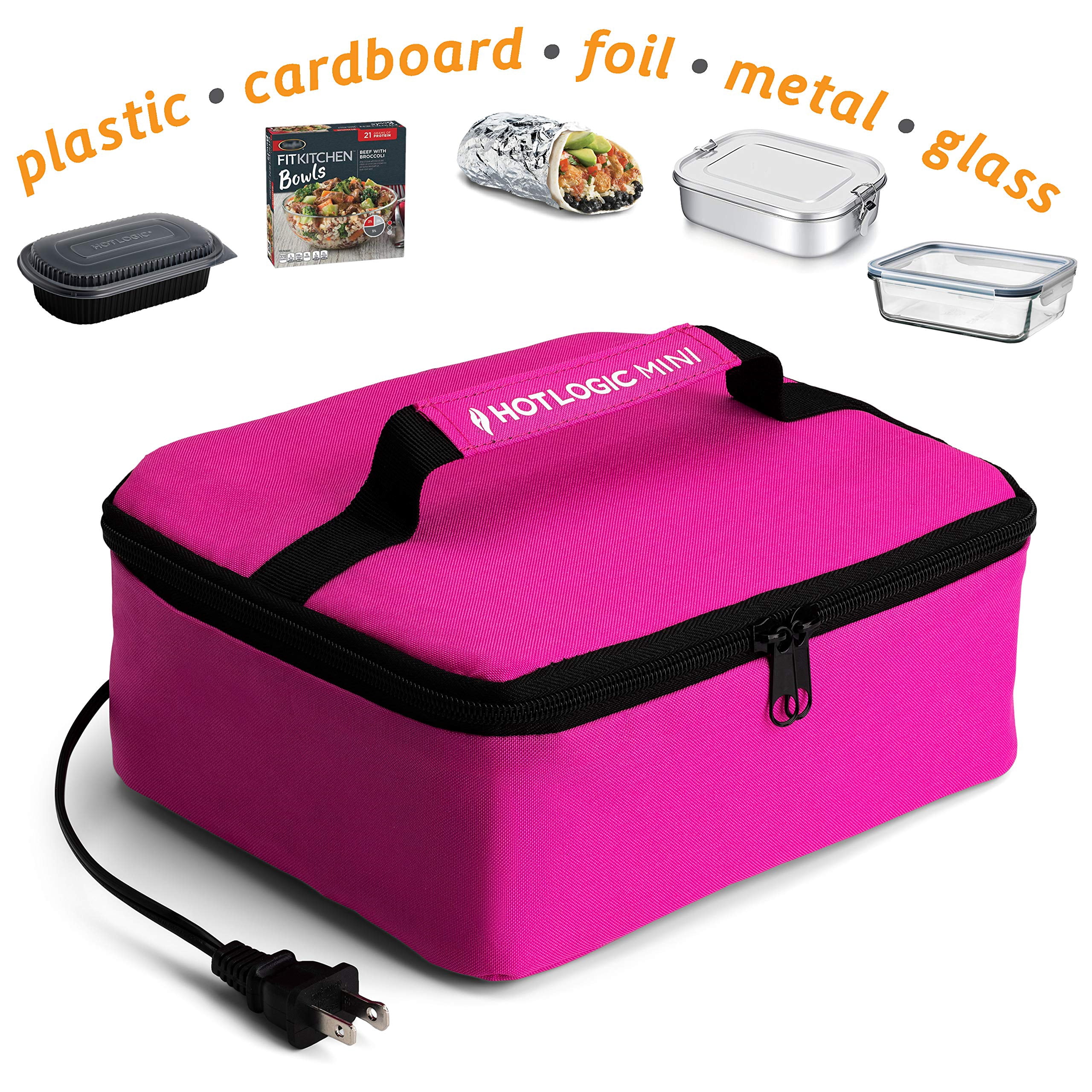 HOTLOGIC Mini Portable Electric Lunch Box Food Heater - Innovative Food Warmer and Heated Lunch Box for Adults Car/Home - Easily Cook, Reheat, and Keep Your Food Warm - Blue (120V)