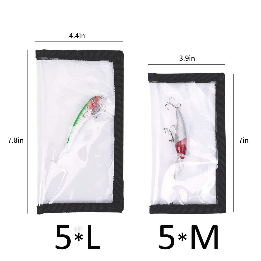 Fishing Lure Wraps & Rod Belts 10pcs Lure Covers 10pcs Colorful Straps Clear PVC 3.9 -4.3 Sizes