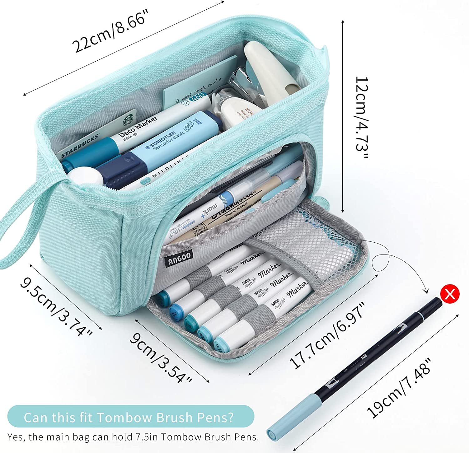  CICIMELON 2pc Large Pencil Case Multi Compartments Pen Pouch  Bag Aesthetic School Supplies for Boys Girls Men Women Adults : Arte y  Manualidades