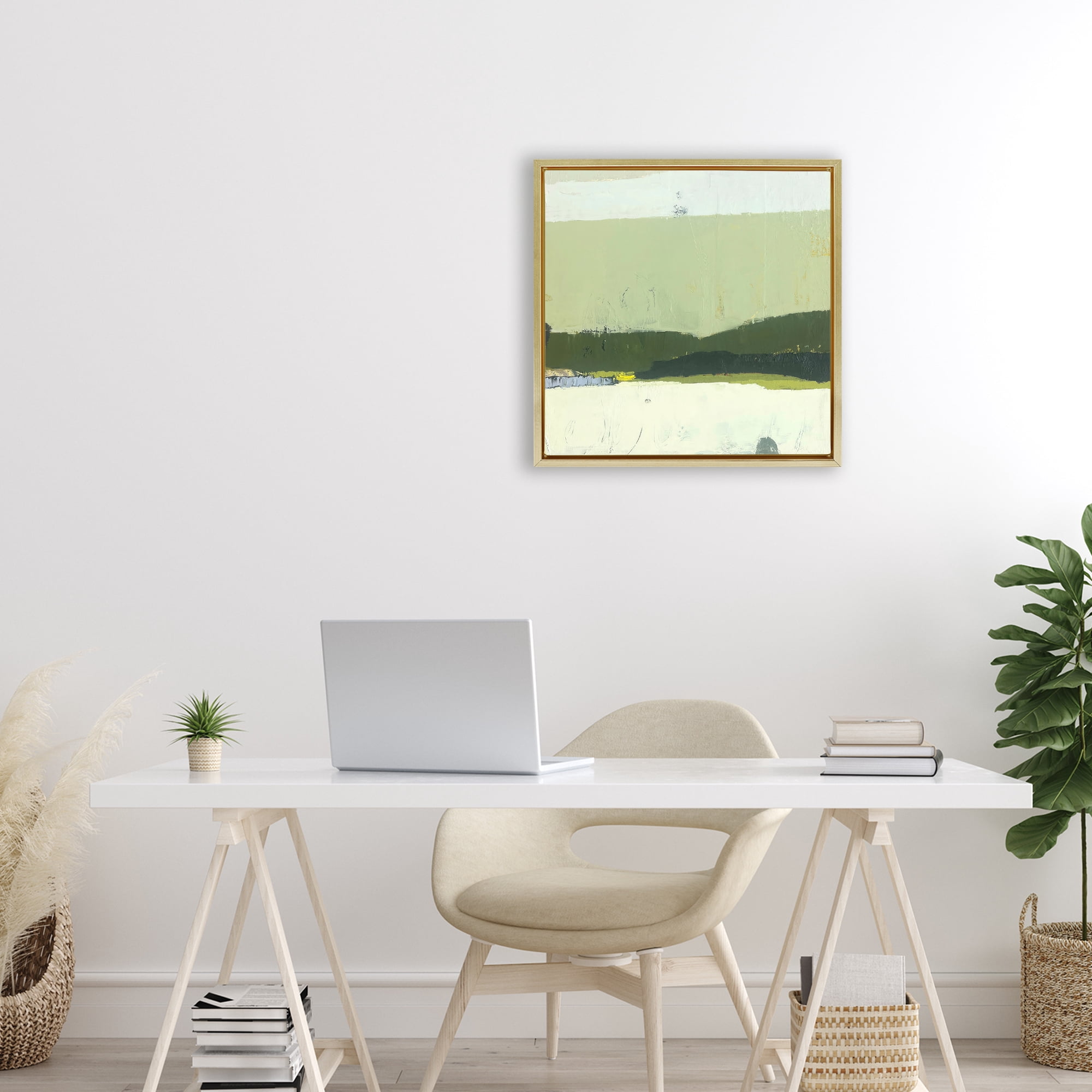 Stupell Industries Bloom Serene Layered Landscape Gold Framed Floater Canvas Wall Art, design by Julia Foug