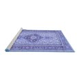 thumbnail image 2 of Ahgly Company Machine Washable Indoor Square Medallion Blue Traditional Area Rugs, 4' Square, 2 of 4
