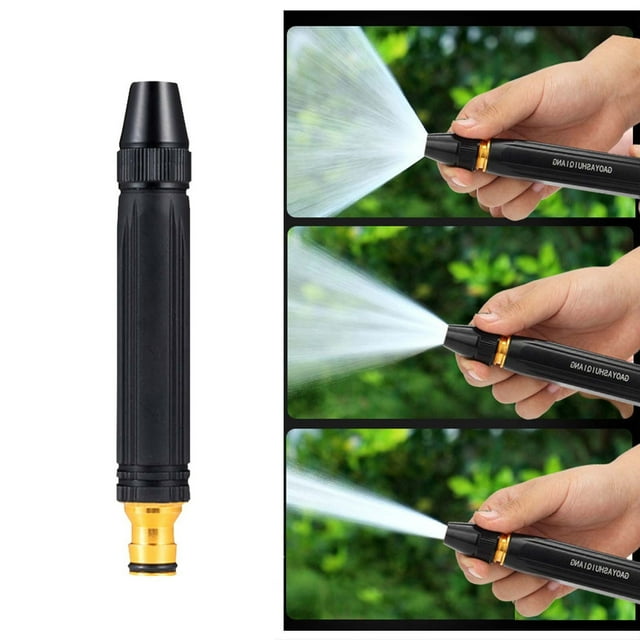 Boquilla de manguera de jardín de alta presión, rociador metálico de agua, conector de 1/2 pulgada • Lavadora de presión ajustable en modo pulverización para lavado de coches, riego de césped de 1 PC