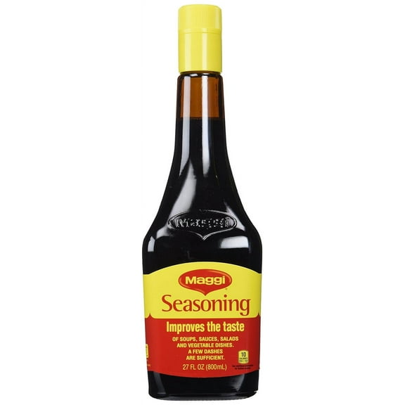 NineChef Maggi Bundle - Maggi Seasoning Liq 27oz 800ml (Pack 1) PLus NineChef Brand Long Handle Spoon