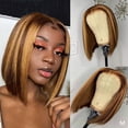thumbnail image 2 of Perruque Lisse pour Femmes en Cheveux Humains Bruns avec Ligne de Cheveux Pré-Épilée 45 cm, 2 of 5