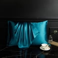 thumbnail image 2 of DISANGNI 100% Mulberry Silk Silk Pillowcase, Used for Hair and Skin, Envelope Type, Silk on one Side and Tencel on The Other Side, 1pc (Teal, 1 pc King Size 20"x36"), 2 of 7